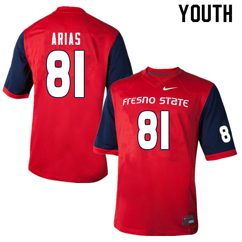 Youth #81 Ricardo Arias Fresno State Bulldogs College Football Jerseys Sale-Red - Click Image to Close